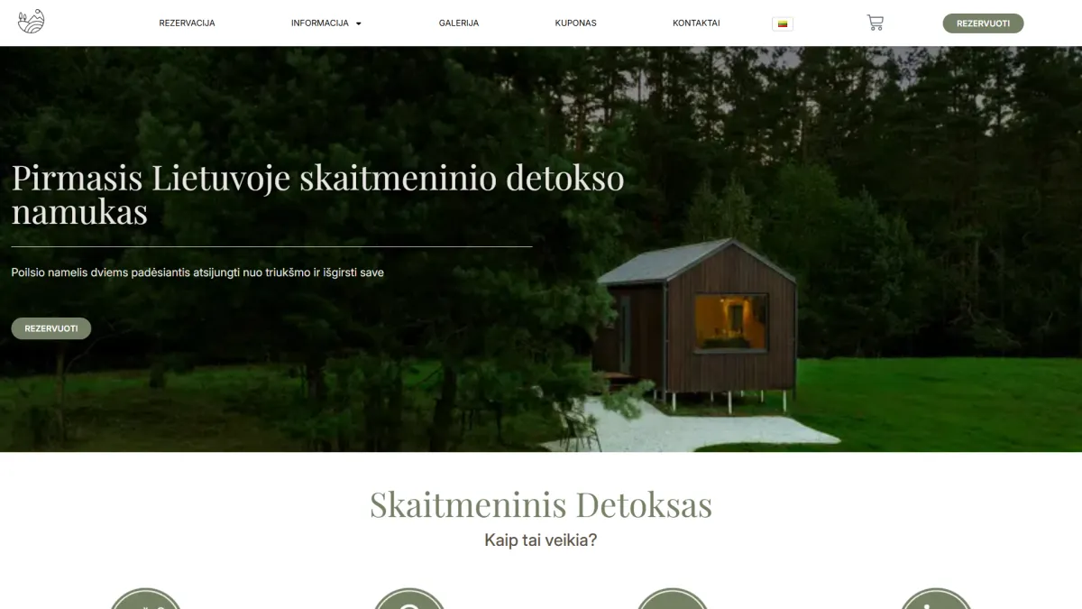 Myretreat.lt svetainės ekrano nuotrauka