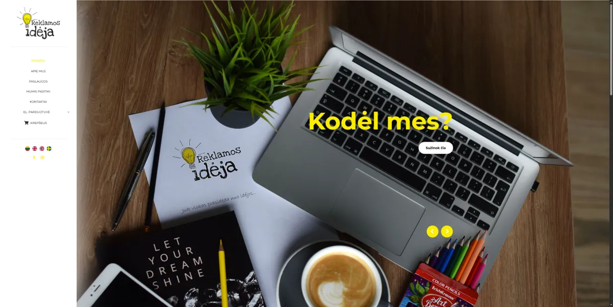 Reklamosideja.eu / Dey.lt svetainės ekrano nuotrauka